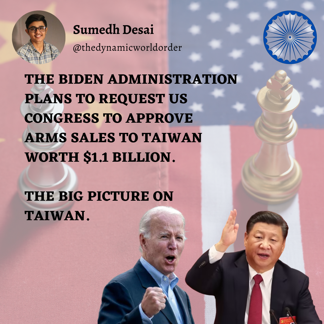 Read more about the article THE BIDEN ADMINISTRATION PLANS TO REQUEST US CONGRESS TO APPROVE ARMS SALES TO TAIWAN WORTH $1.1 BILLION.