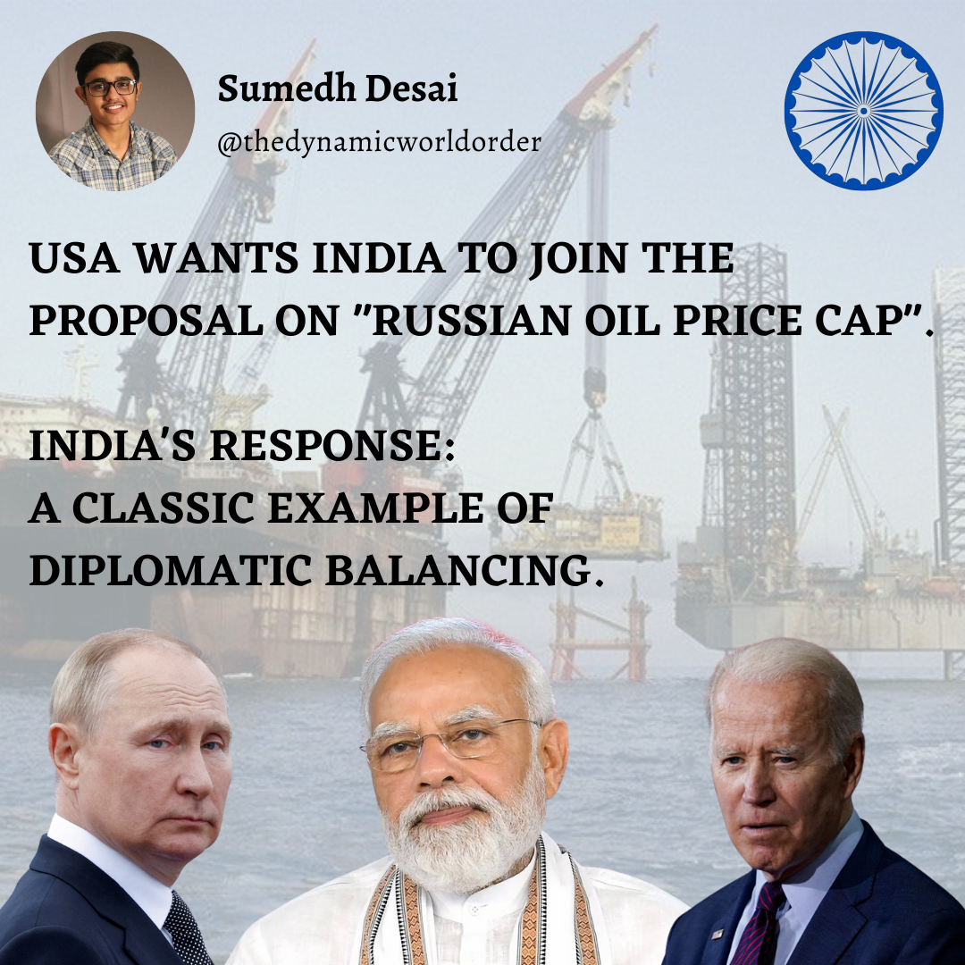 Read more about the article USA WANTS INDIA TO JOIN THE PROPOSAL ON “RUSSIAN OIL PRICE CAP”.